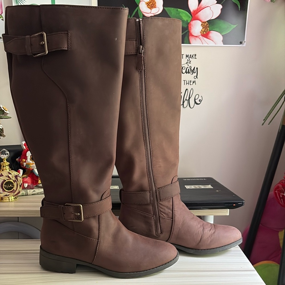 Cole Haan Brown Ankle Booties with Strap Detail